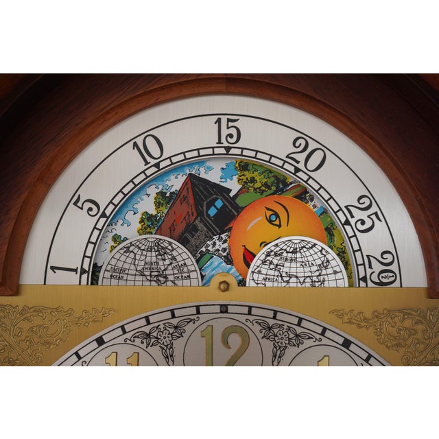 1970s Colonial Empire Style Walnut Grandfather Clock For Sale - Image 5 of 12