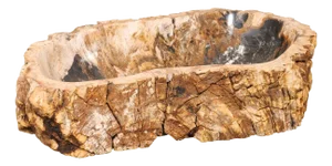 Black & Tan Petrified Wood Sink with Live Edge