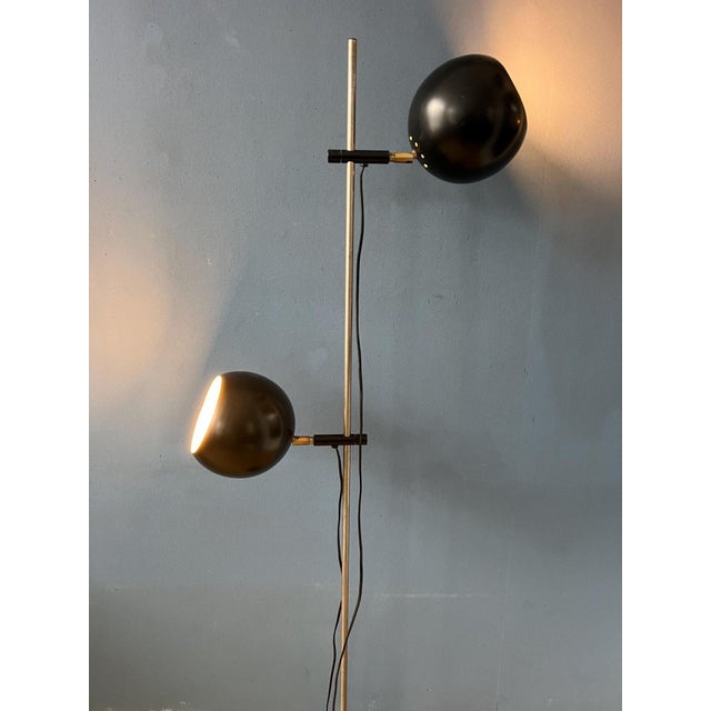 Mid-Century Black Eyeball Floor Lamp For Sale - Image 3 of 11