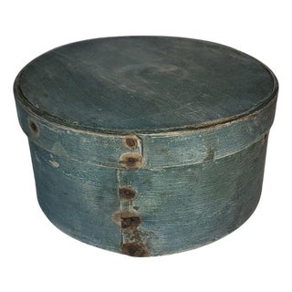 19thc Original Painted Blue Pantry Box For Sale