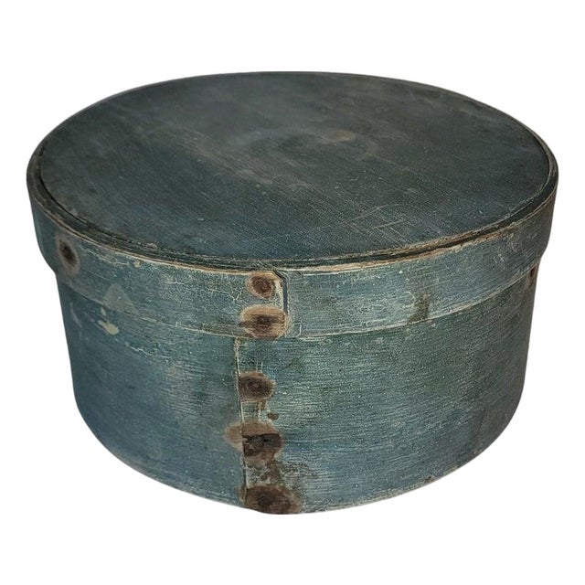19thc Original Painted Blue Pantry Box For Sale