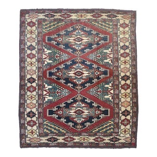 Vintage Kazak Medallions Tribal Rug 6 x 6.9 For Sale
