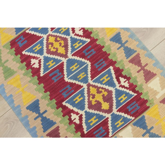 Red 1970s Turkish Southwestern Style Hand Knotted Natural Wool Oushak Kilim Rug For Sale - Image 8 of 11