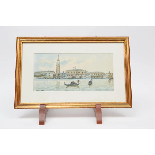 Early 20th Century Watercolors of Venice, Framed - A Pair For Sale - Image 4 of 4