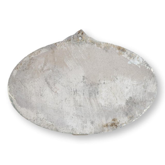 French horse show dressage trophy plaque dated 1990, featuring original painted surface with wear from outdoor use....