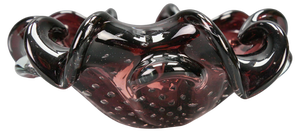Mid-Century Dark Purple Murano Bubble Glass Bowl, Italy, 1960s
