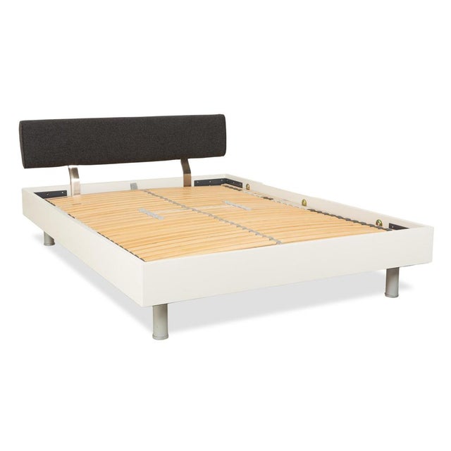 White and Dark Grey Wooden Bed from Ligne Roset For Sale - Image 16 of 16