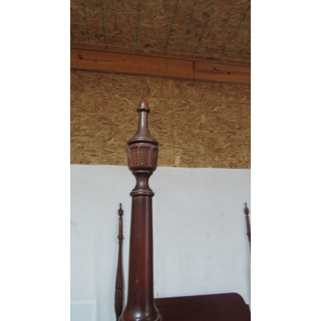 1980s Mahogany Queen Rice Poster Bed Carved For Sale - Image 4 of 7