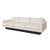 A classic 1970s silhouette with tailored restraint. This three-seat sofa features its original ivory tweed upholstery and...