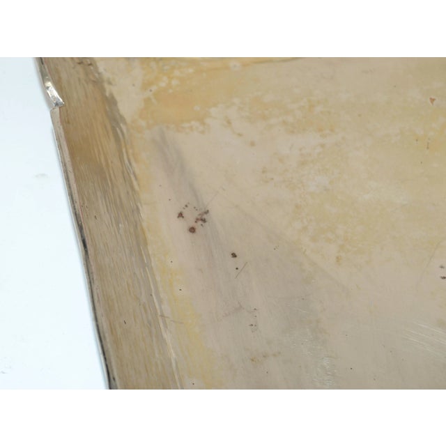 1970s Serving Tray Handles Silver Plated Hammered Steel Mid-Century Modern For Sale - Image 11 of 13