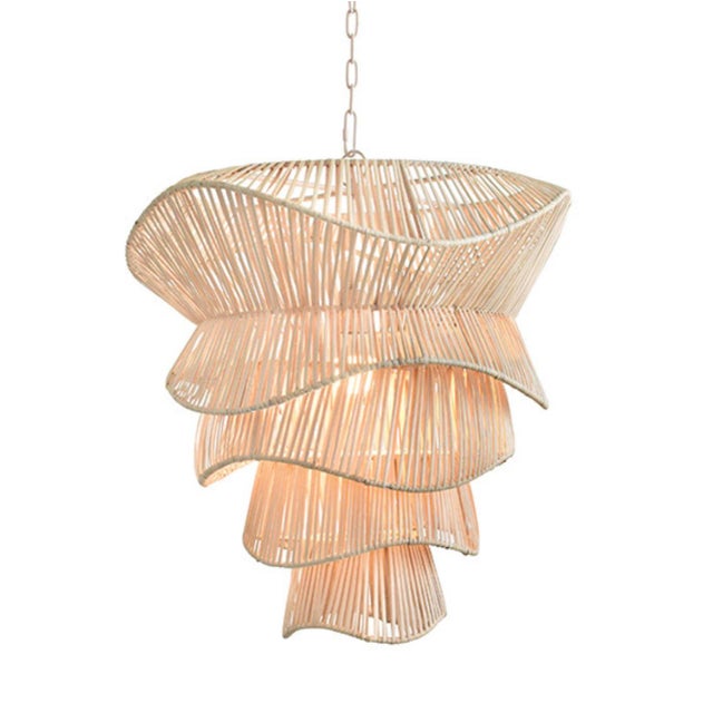 The Cambry Rattan Pendant is a bleached, tiered organic rattan light fixture—a signature piece from a brand you already...