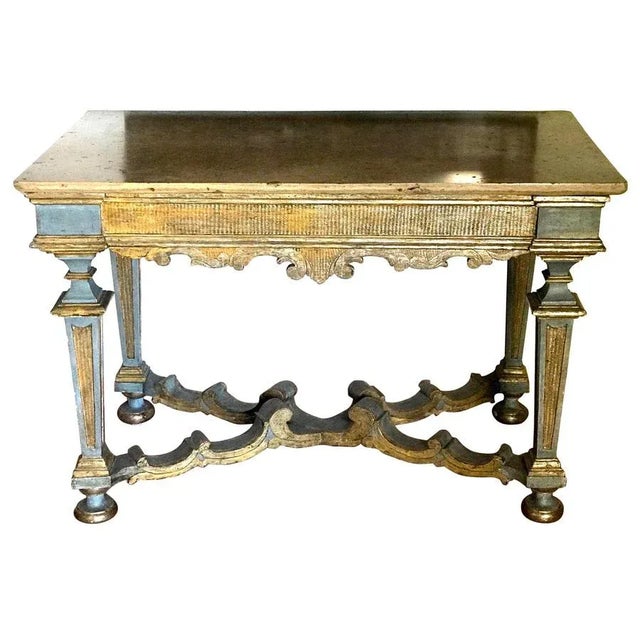 17th Century Italian Painted and Parcel-Gilt Console Table For Sale - Image 11 of 11