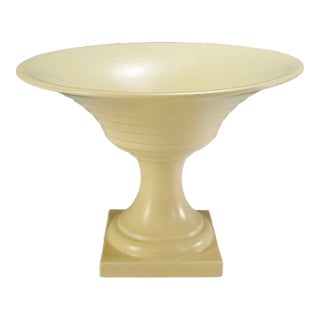 Hyalyn Pedestal Lime Green Ceramic Bowl For Sale