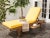 Contemporary Chaise Lounge Chair With Side Table in Natural & Yellow For Sale In Philadelphia - Image 6 of 9