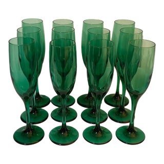 Libbey Juniper Champagne Flutes - New in Box, S/12 For Sale