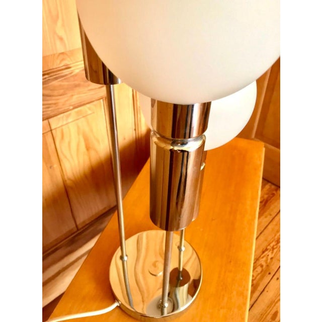 1970s Space Age Atomic Table Lamp in Opal Chrome from Sölken Leuchten, 1970s For Sale - Image 5 of 7