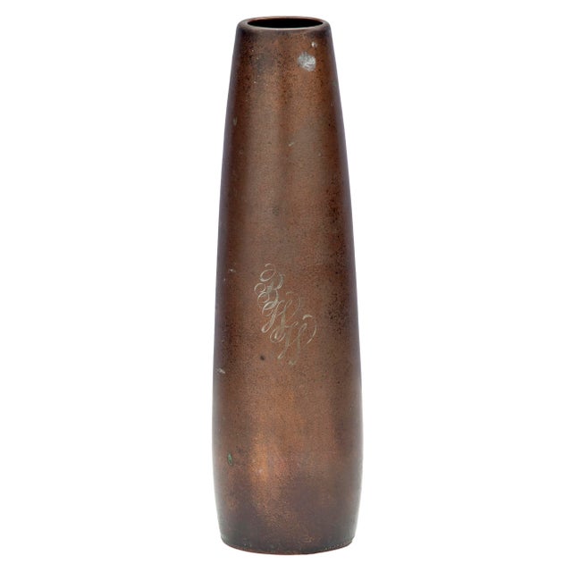 Heintz Art Metal Shop Early 20th Century Bronze & Sterling Silver Flower Vase For Sale - Image 4 of 8