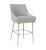 Metal Beatrix Pleated Light Grey Velvet Bar Stool with Silver Legs For Sale - Image 7 of 7