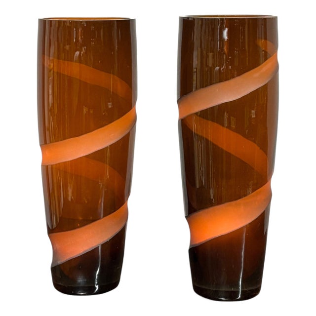 Murano Glass Vases from Seguso, Set of 2 For Sale