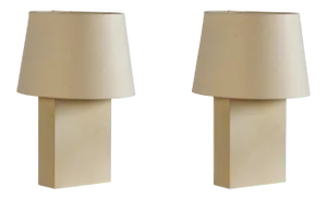 Bloc' Parchment Lamps with Parchment Paper Shades by Design Frères - A Pair