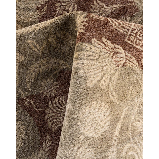 Textile Ikat, One-of-a-Kind Hand-Knotted Area Rug - Brown, 9' 2" x 12' 4" For Sale - Image 7 of 8