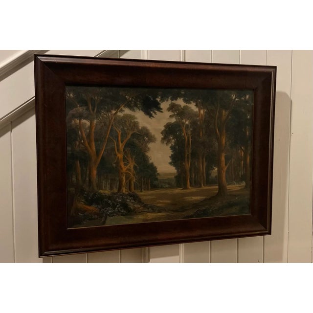 1909 Antique European Realist Landscape Pastel Oil Painting by Charles Edward Johnson Signed and Dated For Sale - Image 12 of 12