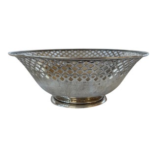 Early 20th Century Sterling Silver Lattice Bowl For Sale