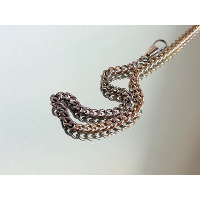 Vintage Victorian/Edwardian Revival Copper Chatelaine Chain v Belt Hook Watch Chain, 1960s For Sale - Image 16 of 17