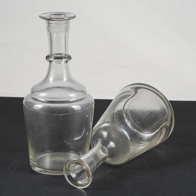 Vintage Clear Bottles, Set of 2 For Sale - Image 6 of 9
