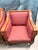 Dark Pink Pair of Vintage Biedermeier Style Upholstered Club Chairs With Pink Diamond Upholstery For Sale - Image 8 of 12