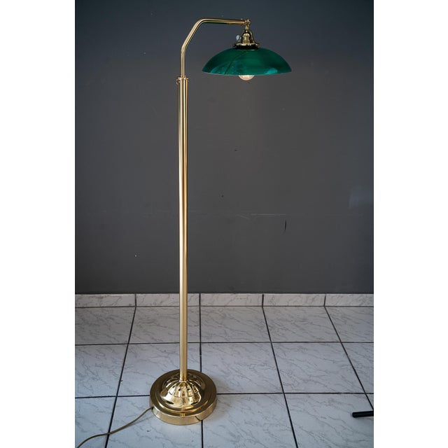 1920s Adjustable Art Deco Floor Lamp with Original Green Shade, 1920s For Sale - Image 5 of 18