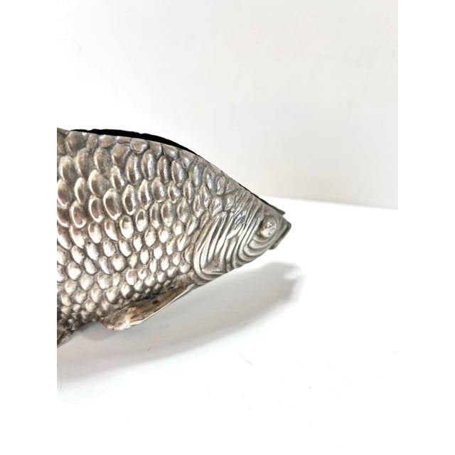 Vintage Silver-Plated Figural Fish Menu Holder or Place Card Stand, Mid-20th Century For Sale - Image 10 of 12