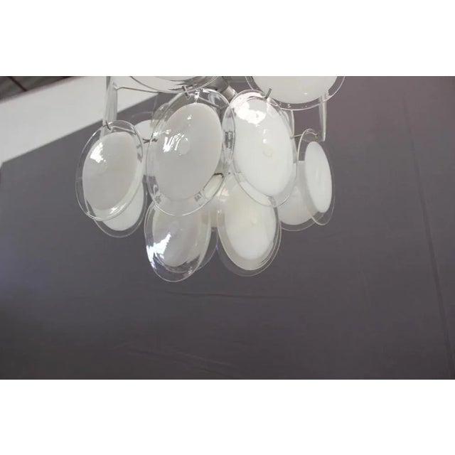 Murano Glass Disk Chandelier, 1970 For Sale - Image 4 of 11