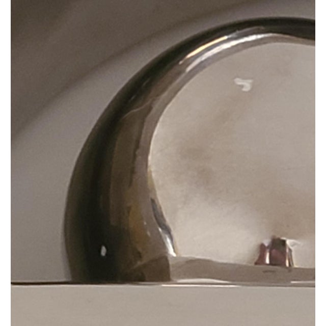 Pair Vintage Jaru Post Modern Geometric Chrome Ceramic Bookends Set of 2 For Sale In Phoenix - Image 6 of 7