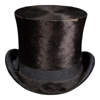 Antique Beaver Skin Top Hat c.1890-1920 For Sale