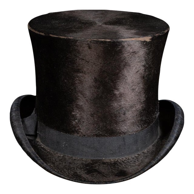 Antique Beaver Skin Top Hat c.1890-1920 For Sale