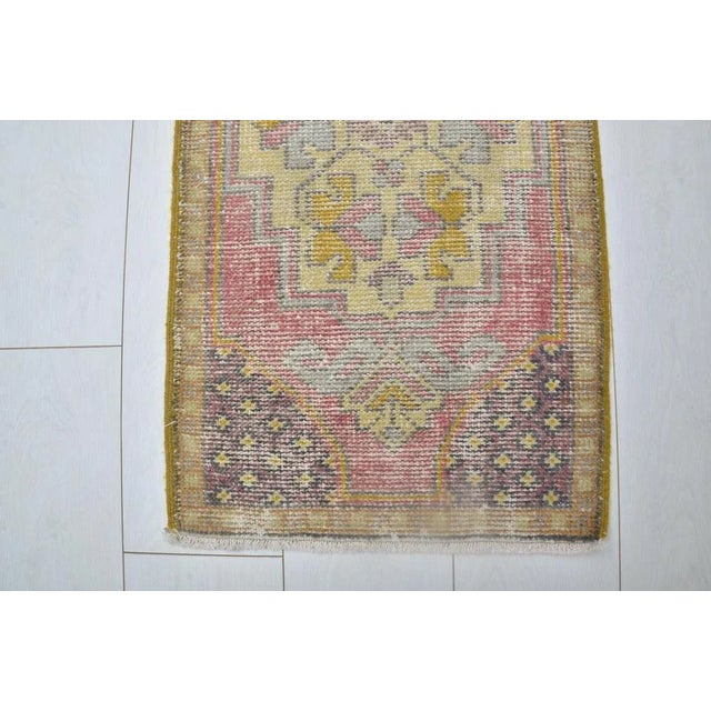 Small Turkish Handmade Decorative Rug, 1960s For Sale - Image 3 of 5