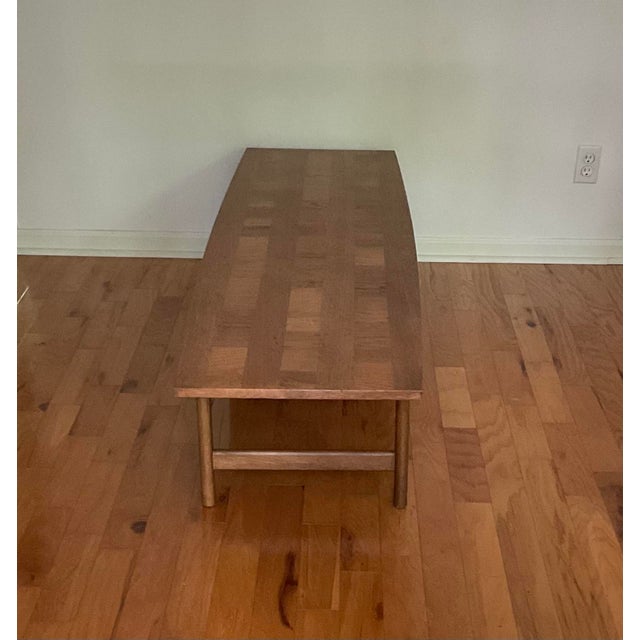 MidCentury Lane Surfboard Coffee Table Extra Long With Cane Shelf