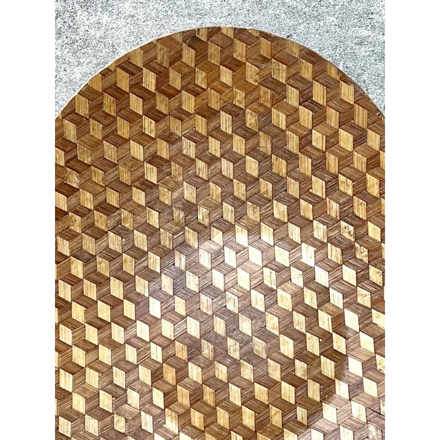 Vintage Geometric Wood Inlay Tray For Sale - Image 13 of 16