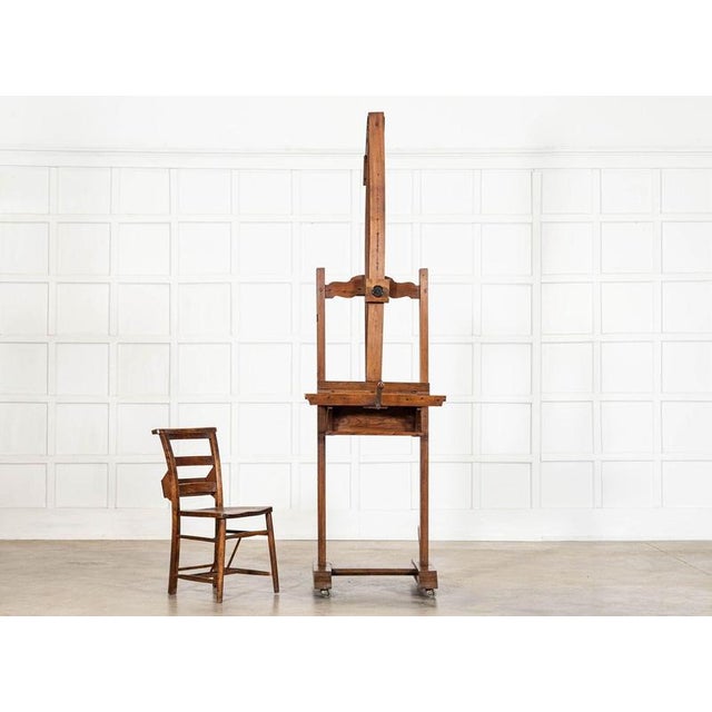 1920s Large English Oak Artists Easel, 1920 For Sale - Image 5 of 15