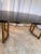 Wood Mastercraft Walnut and Brass Dining Table With 2 X 20 Inch Leaf Extensions For Sale - Image 7 of 12