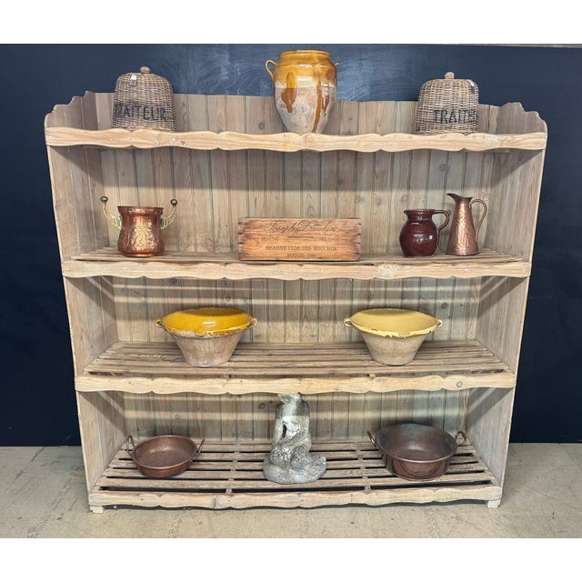 A stunning highly decorative French Bakers Rack. Dating to the 19th Century and would look amazing in a Farmhouse Kitchen...