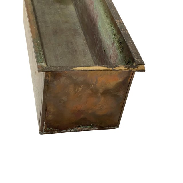 Late 20th Century Long Patinated Copper Planter Box For Sale - Image 11 of 12