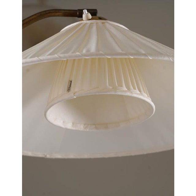 1940s Swedish Modern Floor Lamp in Rattan and Brass, 1940s For Sale - Image 5 of 10