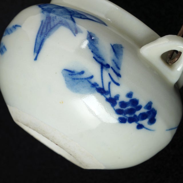 Ceramic Miniature Japanese Porcelain Teapot With Bird Design Early 20th Century For Sale - Image 7 of 12