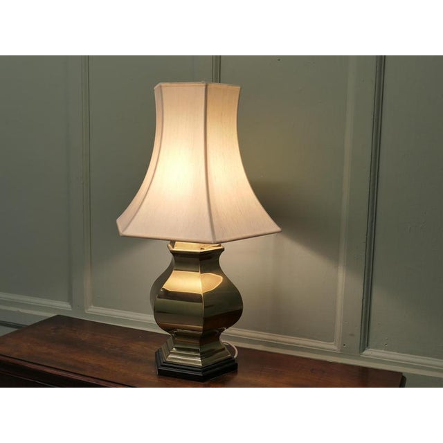 Metal Large Vintage Brass Table Lamp, 1920 For Sale - Image 7 of 9