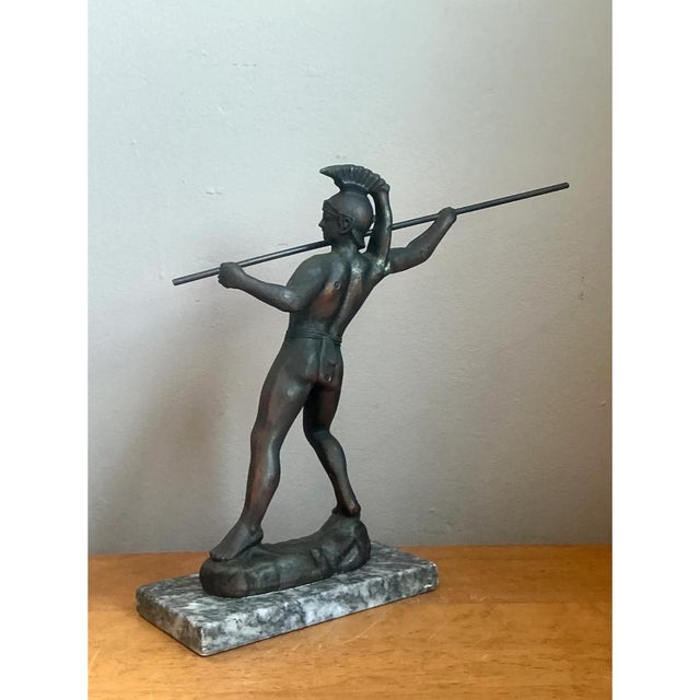 Vintage Sculptural Metal Warrior Figure For Sale - Image 9 of 13