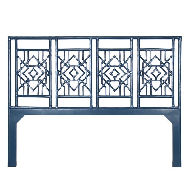 Coastal Tulum Platform Bed King, Navy Blue For Sale - Image 3 of 7