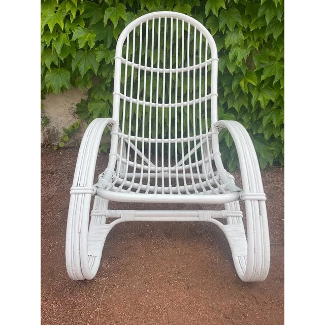 Large Italian Rattan Chair, 1960 For Sale - Image 12 of 12