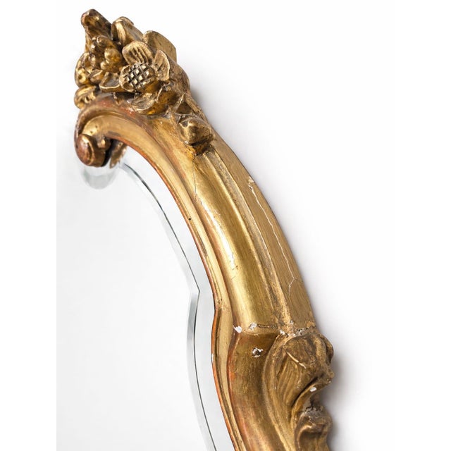 Antique French Rococo Giltwood Floor Mirror, 1800s For Sale - Image 5 of 10